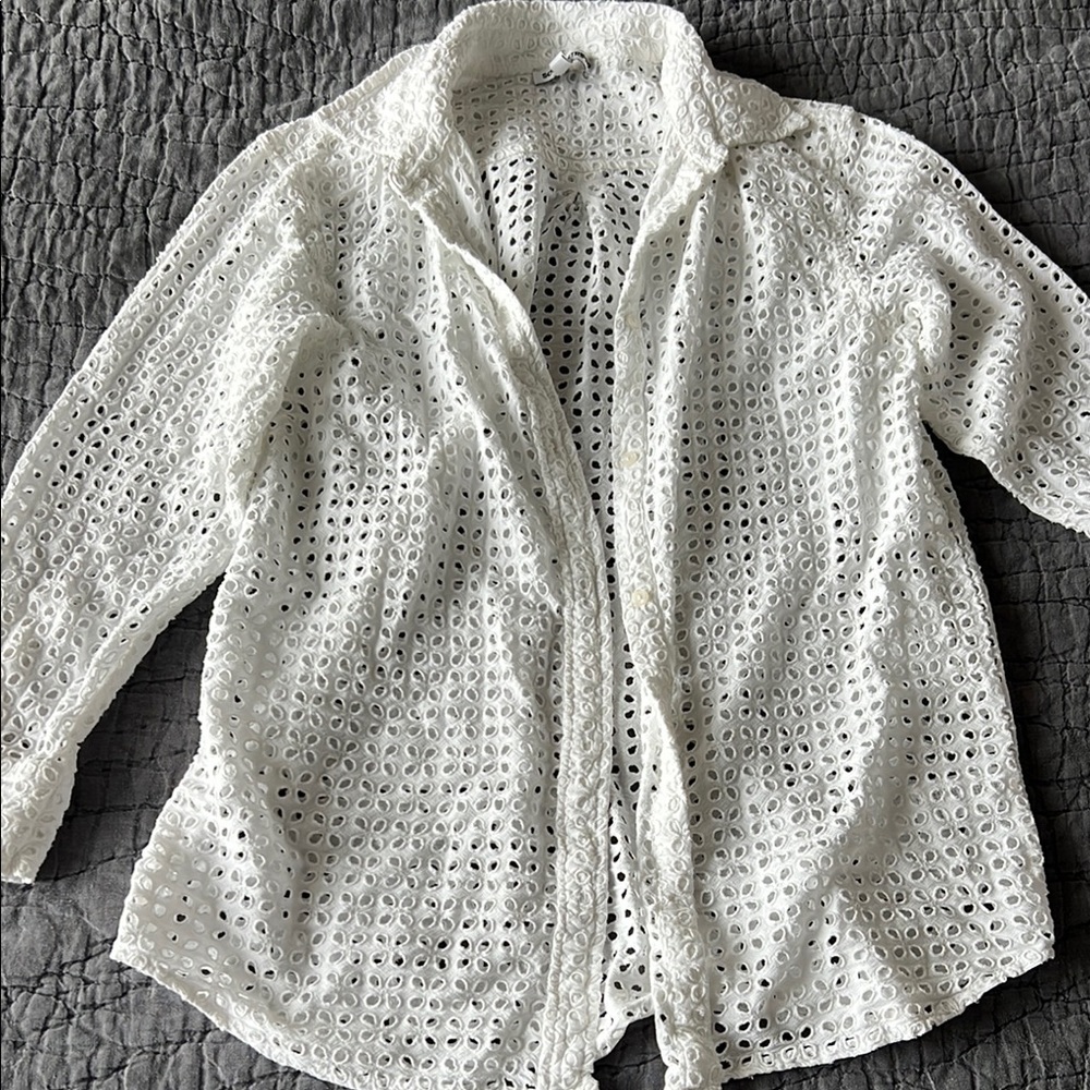 SOLID & STRIPED White long Sleeve Button Down Shirt